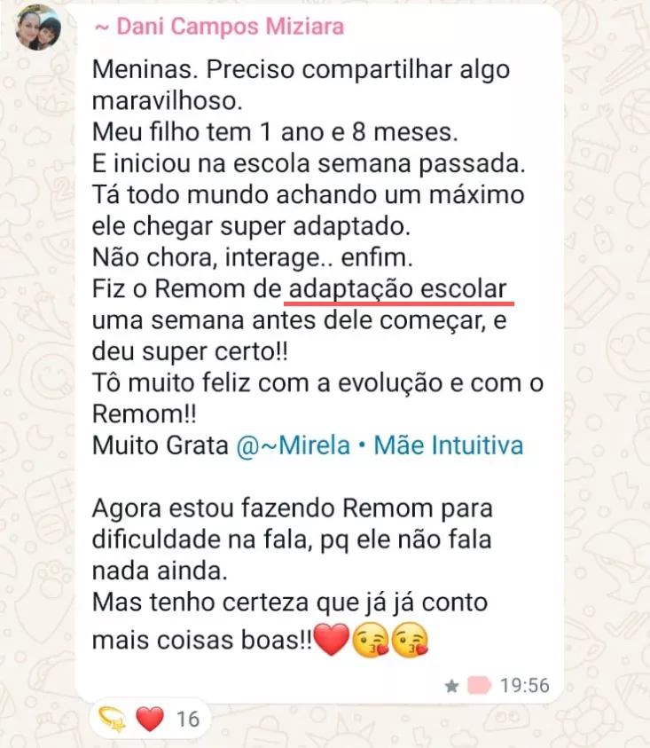 Depoimento: Adaptação escolar tranquila